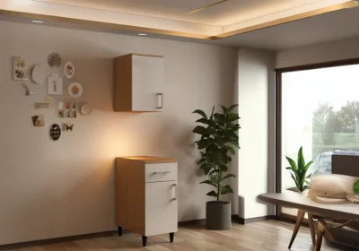 Meuble Haut 40 cm / 1 Porte Beige (COLLECTION SELENA) Ensembles Cuisine Votre Magasin de Meuble et Électroménager à La Réunion !
