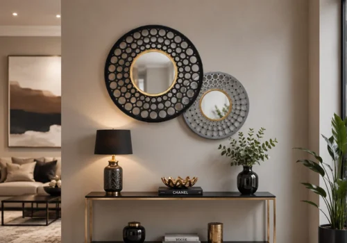 Set de 2 Miroirs Muraux Design Chambres à Coucher Votre Magasin de Meuble et Électroménager à La Réunion !