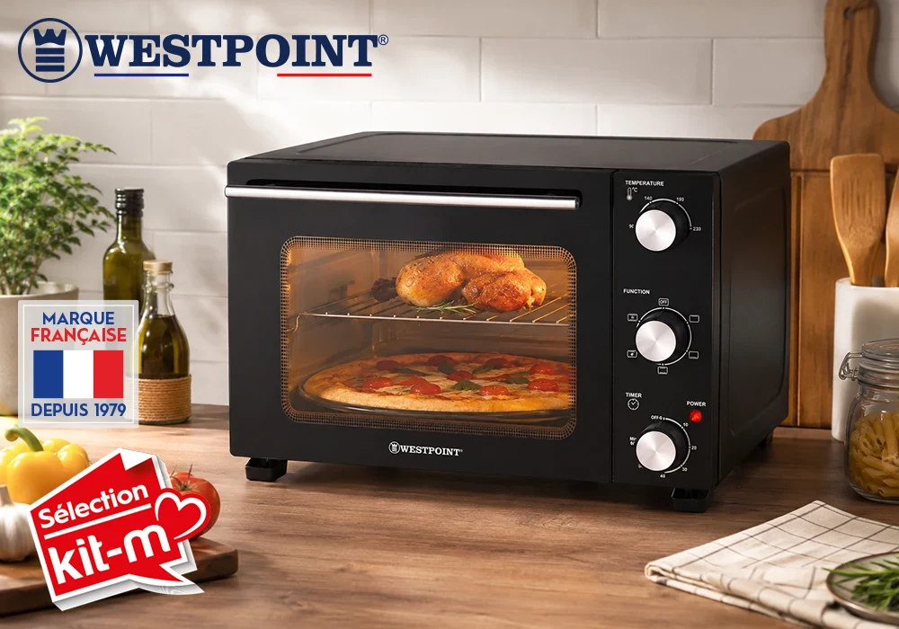 Four à Poser 28 Litres WESTPOINT (WOY-2826.5.DR) Cuisson Votre Magasin de Meuble et Électroménager à La Réunion ! 4 Four à Poser 28 Litres WESTPOINT (WOY-2826.5.DR) – Image 1