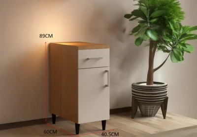 Meuble Bas 40 cm 1 Porte/ 1 Tiroir Beige (COLLECTION SELENA) Ensembles Cuisine Votre Magasin de Meuble et Électroménager à La Réunion !