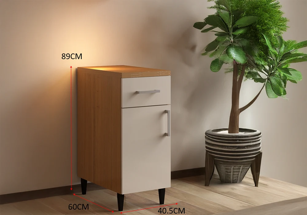 Meuble Bas 40 cm 1 Porte/ 1 Tiroir Beige (COLLECTION SELENA) Ensembles Cuisine Votre Magasin de Meuble et Électroménager à La Réunion ! 4 Meuble Bas 40 cm 1 Porte/ 1 Tiroir Beige (COLLECTION SELENA) – Image 1