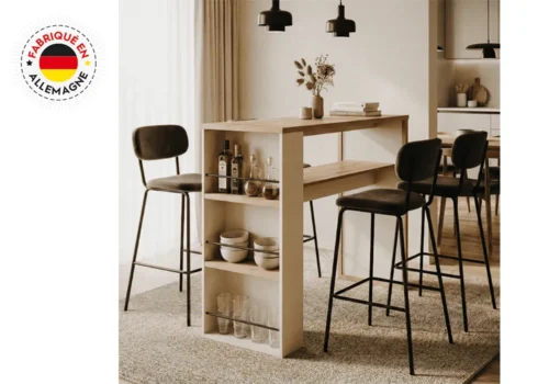 Table Bar Chêne CACHEMIRE Salles à Manger Votre Magasin de Meuble et Électroménager à La Réunion !