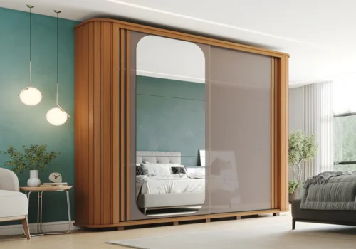 Armoire MOZZATE 2 Portes Coulissantes Réversibles avec Miroir Armoires, Commodes & Chevets Votre Magasin de Meuble et Électroménager à La Réunion !