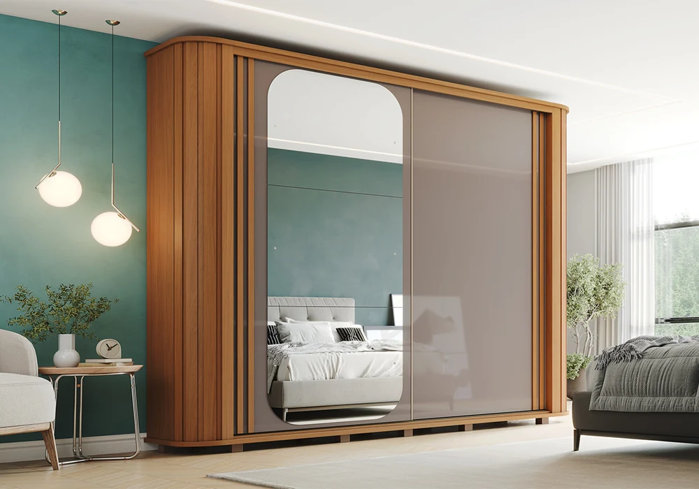 Armoire MOZZATE 2 Portes Coulissantes Réversibles avec Miroir Armoires, Commodes & Chevets Votre Magasin de Meuble et Électroménager à La Réunion ! 4 Armoire MOZZATE 2 Portes Coulissantes Réversibles avec Miroir – Image 1