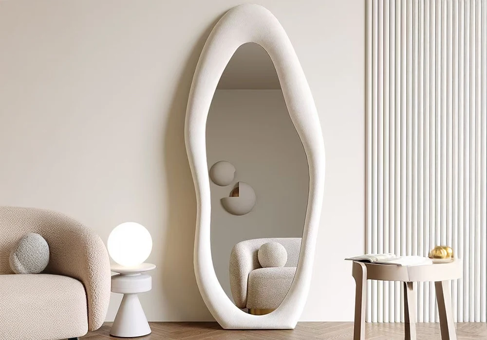 Miroir YANE Blanc Chambres à Coucher Votre Magasin de Meuble et Électroménager à La Réunion ! 4 Miroir YANE Blanc – Image 1
