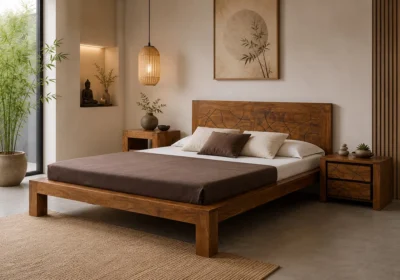 Lit TAHITI 180×200 cm Bois de Manguier Votre Magasin de Meuble et Électroménager à La Réunion !