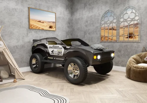 Lit Voiture MONSTER 90x190cm avec Sommier Chambres Enfant Chambres Enfant