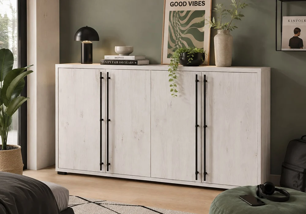 Meuble Bas 4 Portes (Collection Almo) Meubles Votre Magasin de Meuble et Électroménager à La Réunion !