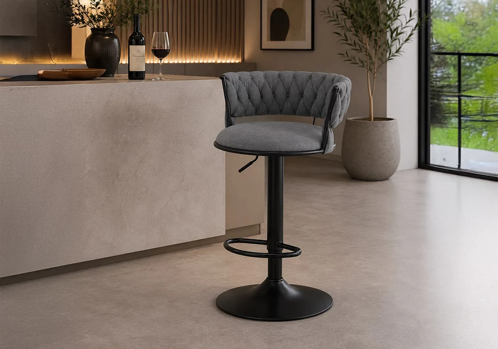 Tabouret Bar MORINE Gris Foncé Chaises Votre Magasin de Meuble et Électroménager à La Réunion !