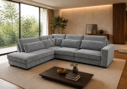 Salon D&rsquo;Angle NEVORA Gris Clair Angles Angles