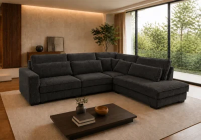 Salon D'Angle NEVORA Gris Foncé