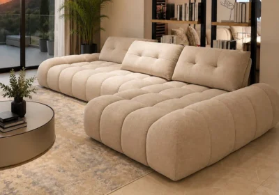Salon D’Angle PERIO Beige Avec Dossier Avance/ Recule