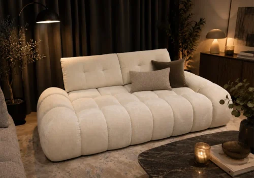 Canapé PERIO Beige Avec Dossier Avance/ Recule Classiques Votre Magasin de Meuble et Électroménager à La Réunion !