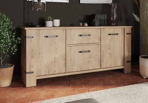 Buffet 3 Portes/ 1 Tiroir (Collection Dawson) Meubles Votre Magasin de Meuble et Électroménager à La Réunion !