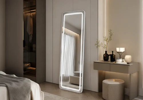 Miroir LED ALBA Blanc Chambres à Coucher Votre Magasin de Meuble et Électroménager à La Réunion !