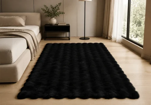 Tapis Vague 160×220 cm Noir Décoration Votre Magasin de Meuble et Électroménager à La Réunion !