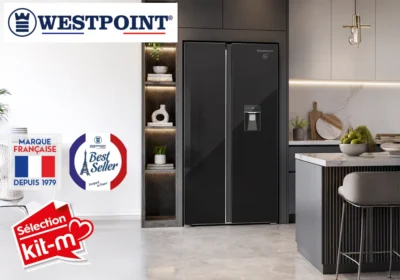 Réfrigérateur Américain 2 Portes Westpoint 529L Noir Vitré (WSHN-58E26.EWGN)