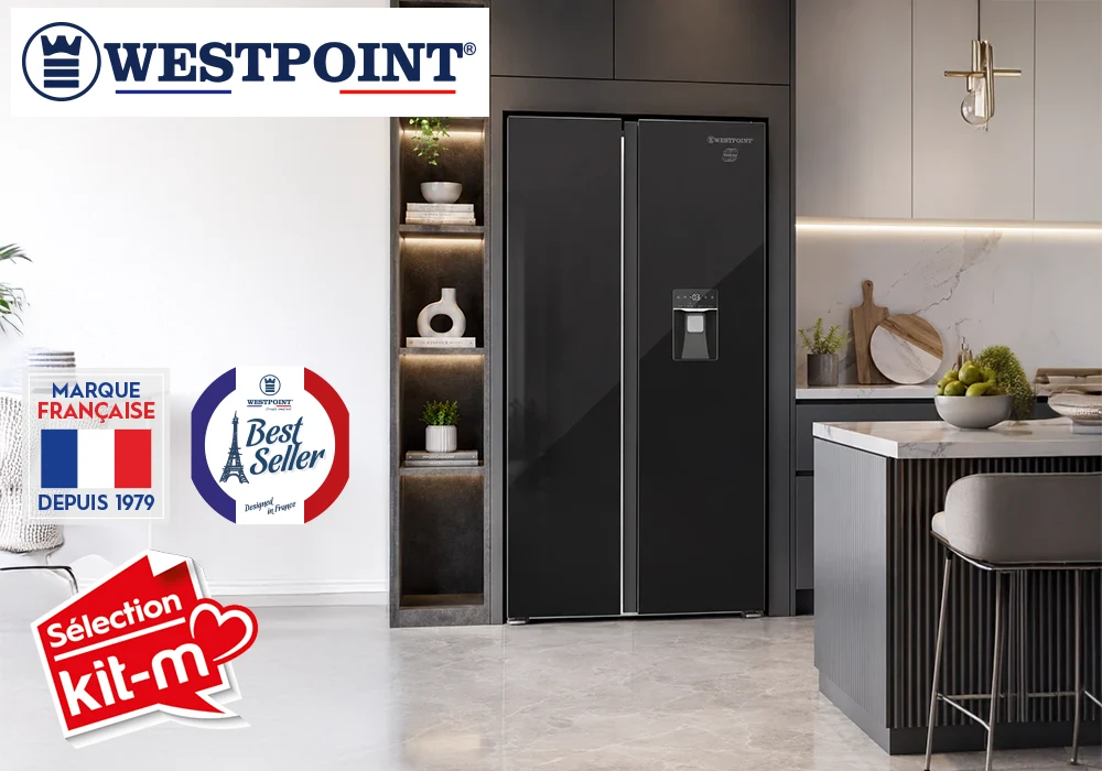 Réfrigérateur Américain 2 Portes Westpoint 529L Noir Vitré (WSHN-58E26.EWGN) Électroménager Votre Magasin de Meuble et Électroménager à La Réunion ! 5