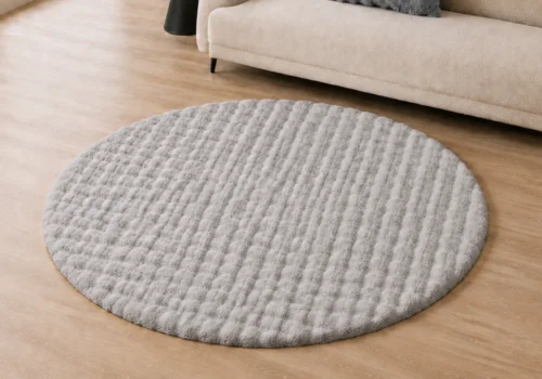 Tapis Vague Rond 160cm Gris Décoration Votre Magasin de Meuble et Électroménager à La Réunion !
