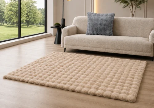 Tapis Vague 120×160 cm Marron Décoration Votre Magasin de Meuble et Électroménager à La Réunion !