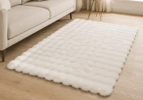 Tapis Vague 160×220 cm Blanc Décoration Votre Magasin de Meuble et Électroménager à La Réunion !