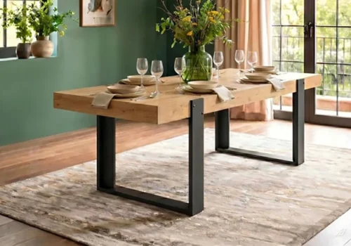 Table à Manger Rectangulaire TRAVIS Chêne/ Artisan Salles à Manger Votre Magasin de Meuble et Électroménager à La Réunion !
