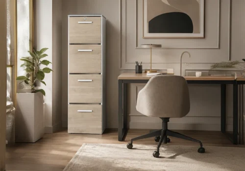 Meuble De Rangement MILO 4 Tiroirs Chêne/ Blanc Armoires, Commodes & Chevets Votre Magasin de Meuble et Électroménager à La Réunion !