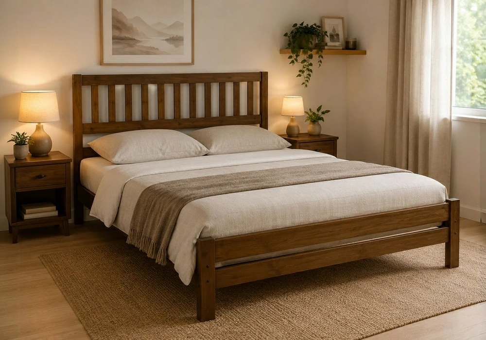 Lit 140x190cm LYDIA Dirty Oak Chambres à Coucher Chambres à Coucher