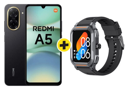 PACK SMARTPHONE MIDNIGHT BLACK 3GO/64GB REDMI (A5) + MONTRE CONNECTÉE HAVIT (M9040S) Mobiles / Tablettes / Casques & Écouteurs Votre Magasin de Meuble et Électroménager à La Réunion !