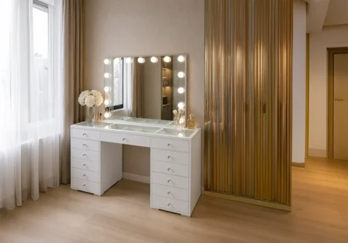 Coiffeuse BATRIA 13 Tiroirs Blanc avec Miroir Armoires, Commodes & Chevets Armoires, Commodes & Chevets