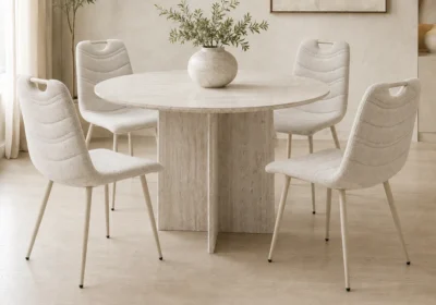Ensemble Table à Manger Ronde PRETIA Avec 4 Chaises