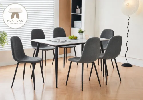Ensemble Table à Manger Rectangulaire 140cm avec 6 Chaises TOSCANE Chaises Chaises