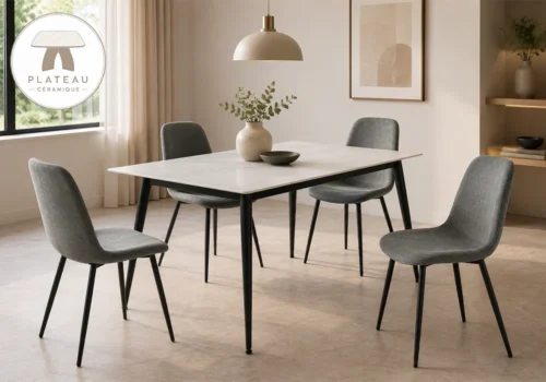 Ensemble Table à Manger Rectangulaire 120cm avec 4 Chaises TOSCANE Chaises Chaises