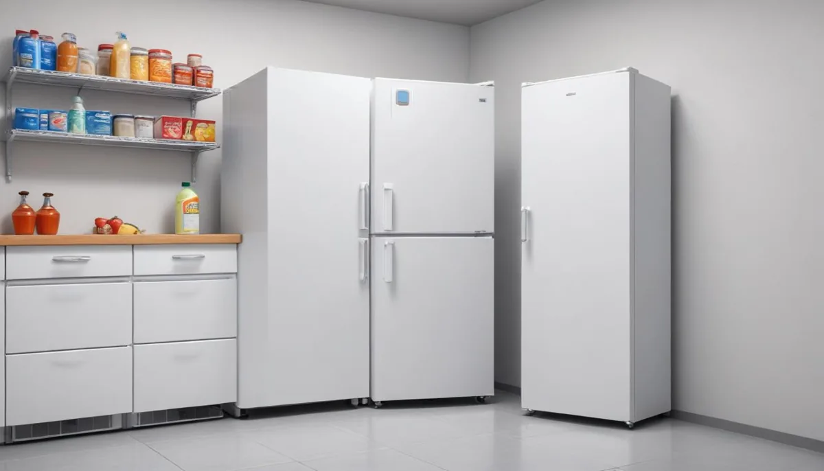 Congélateur coffre et congélateur armoire côte à côte