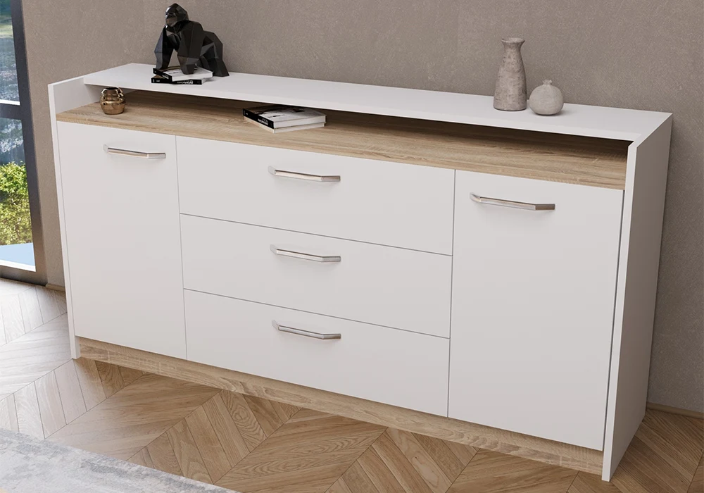 39671 Buffet Bas ZINA 2 Portes/ 3 Tiroirs – Image 1