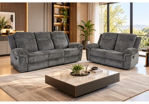 Salon PARIE 3 Places + 2 Places avec 4 Relax Manuel/ Tiroir Fauteuils Relaxants Top Confort Fauteuils Relaxants Top Confort