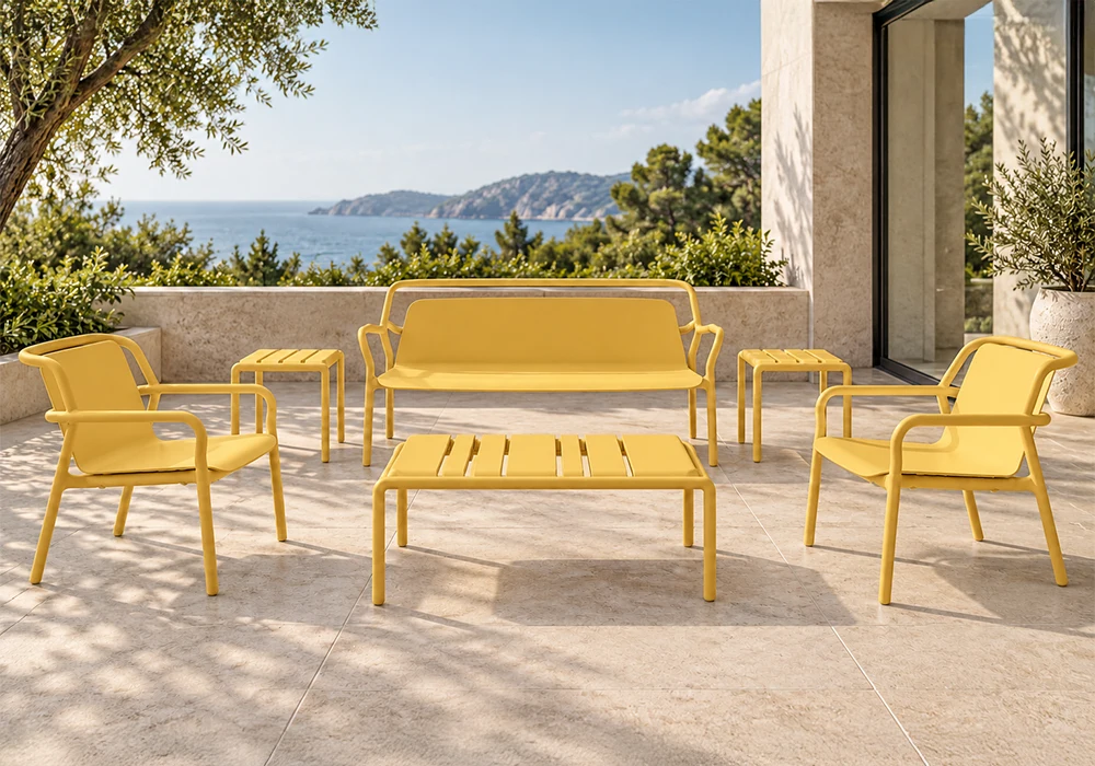 40226 Salon de Jardin LOWZ 6 Pcs Jaune – Image 1