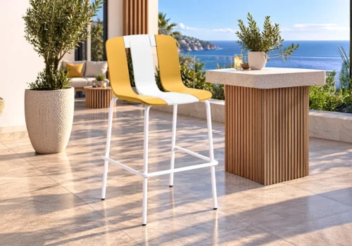 Tabouret de Bar BRATZ Jaune/Blanc Jardins & Terrasses Jardins & Terrasses