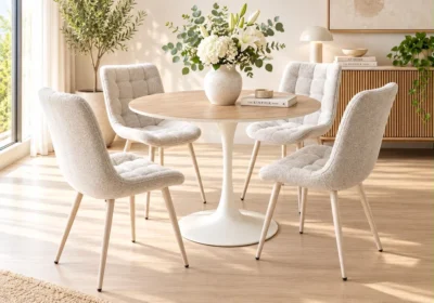 Table à Manger Ronde RAVIA Avec 4 Chaises Chaises Chaises