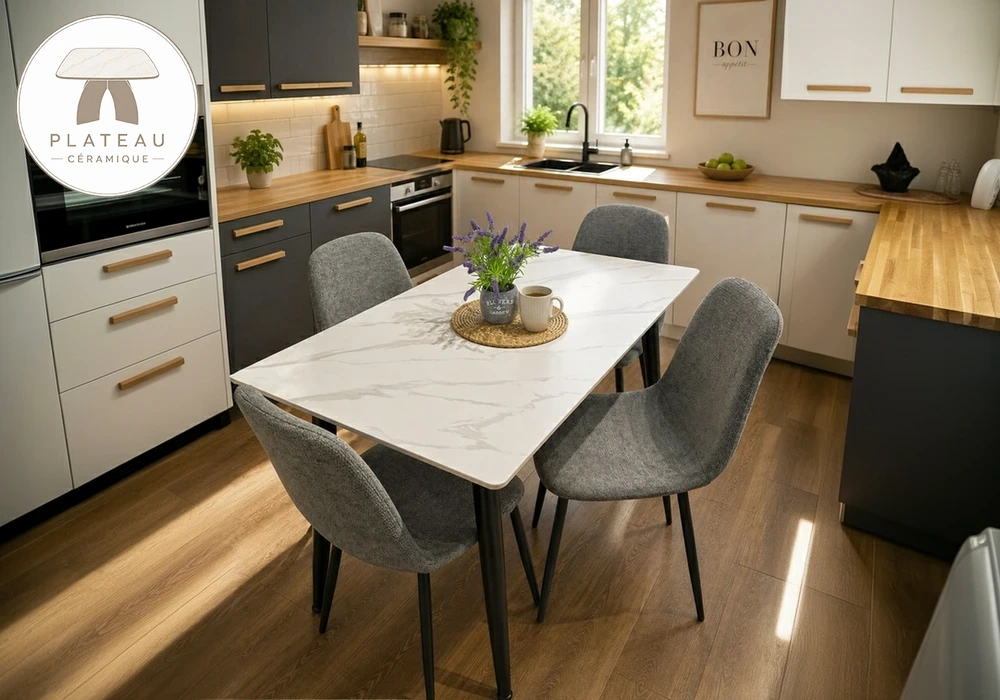 Ensemble Table à Manger Rectangulaire 120cm avec 4 Chaises TOSCANE Chaises Chaises 5