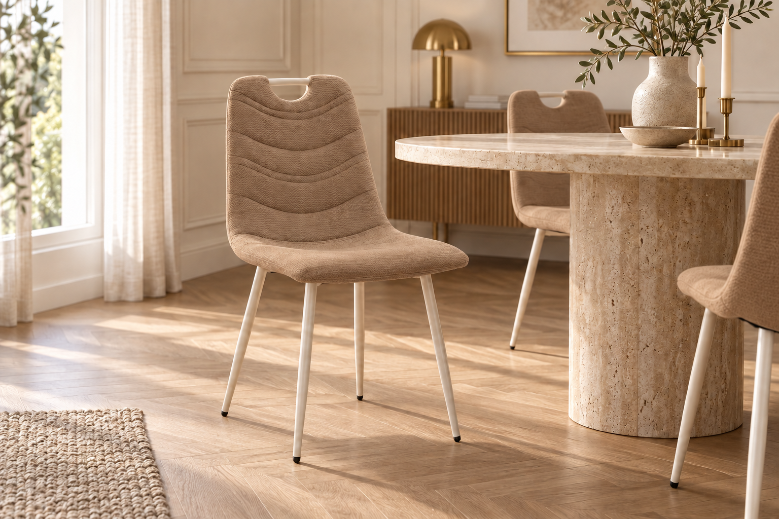 41869-a Lot de 6 Chaises PILNEA Marron – Image 1