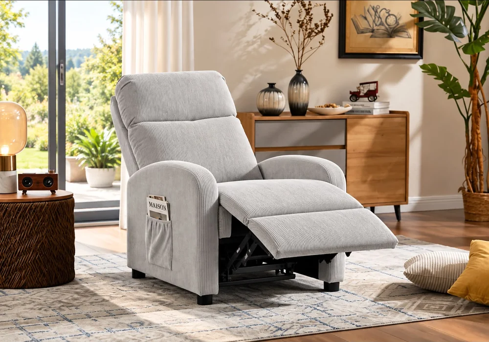 Fauteuil Relax PUSHBACK MIRAL Gris Clair Fauteuils, Tabourets & Poufs Fauteuils, Tabourets & Poufs