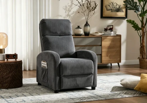 Fauteuil Relax PUSHBACK MIRAL Gris Foncé Fauteuils, Tabourets & Poufs Fauteuils, Tabourets & Poufs