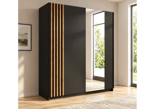 Armoire BELIN 2 Portes Coulissantes avec Miroir Armoires, Commodes & Chevets Armoires, Commodes & Chevets