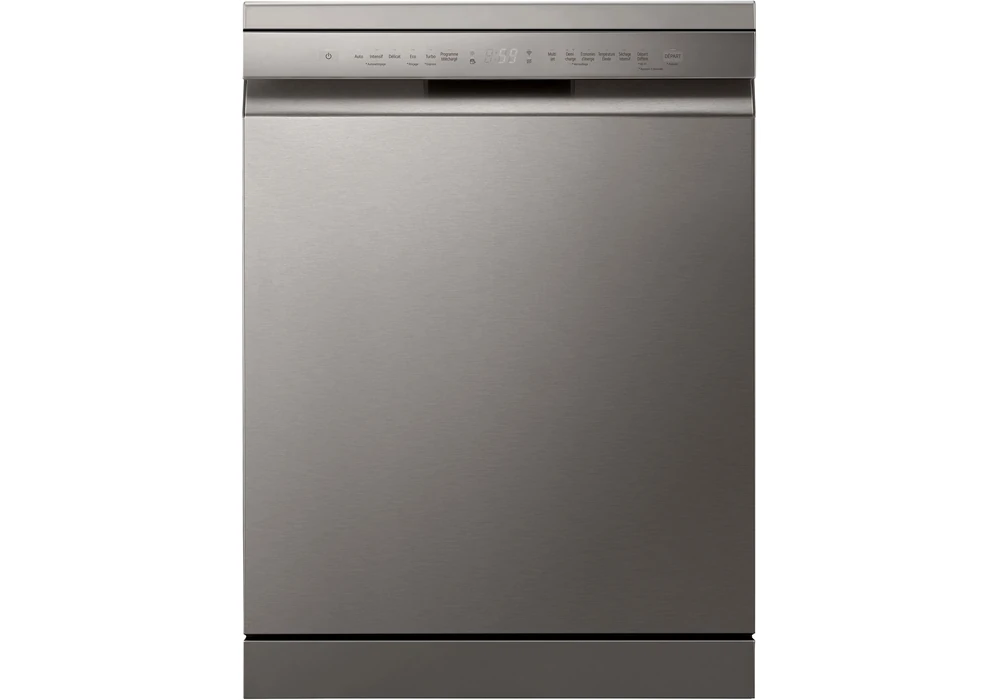 41432 Lave-vaisselle LG DF355FP coloris platinum, vue de face sur fond blanc