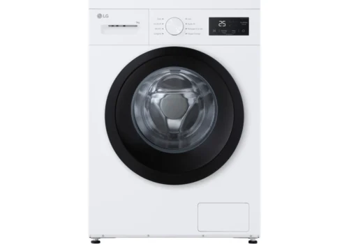 Lave-linge LG F94N15WHS blanc 9 kg, vue de face sur fond blanc