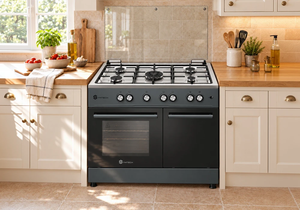 Cuisinière 5 Feux Gaz Butanette + Four Gaz SYMTECH Gris 42211